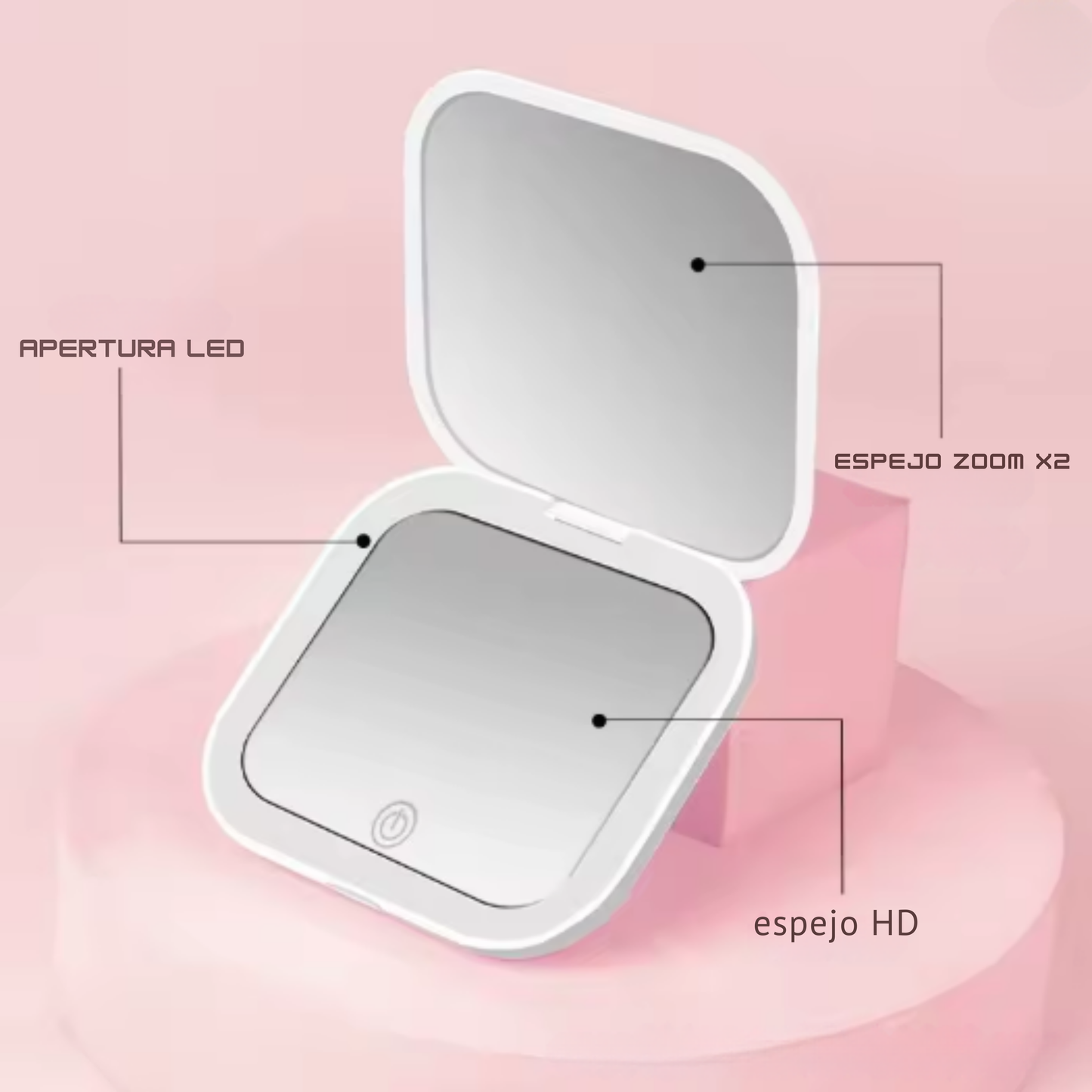 mini espejo portatil led
