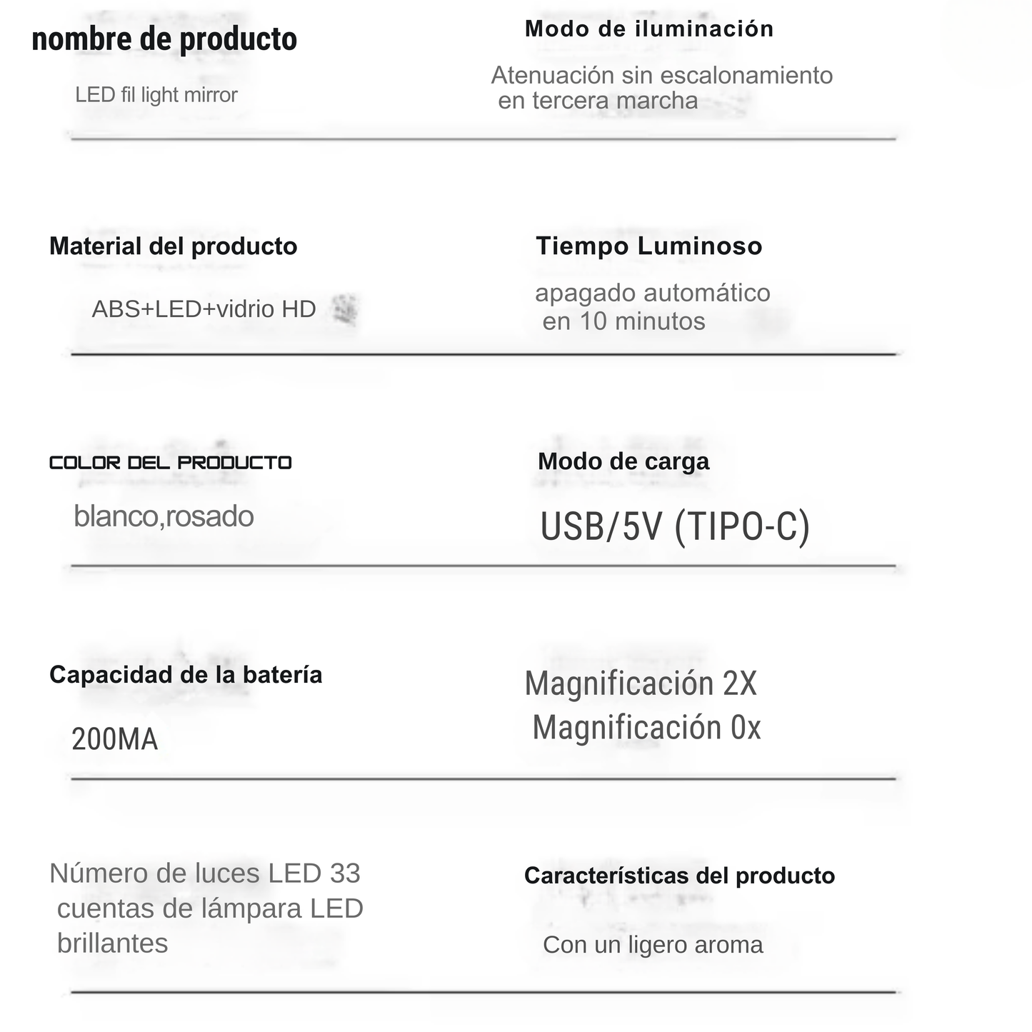 mini espejo portatil led