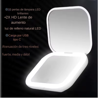 mini espejo portatil led